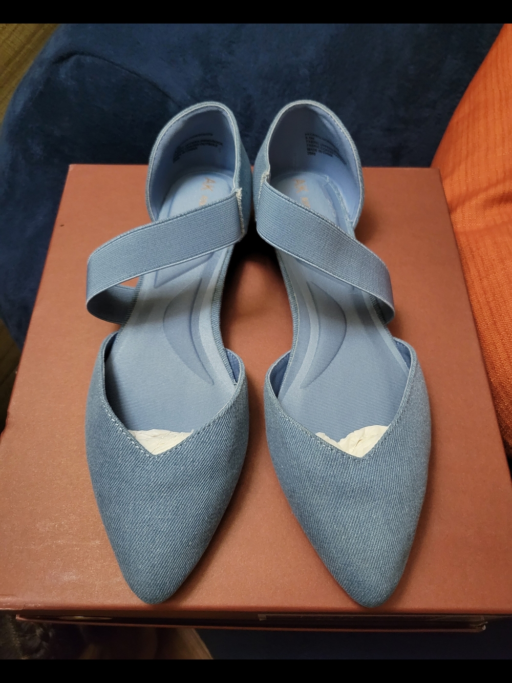 Anne Klein Light Blue Denim Orsolo Flats